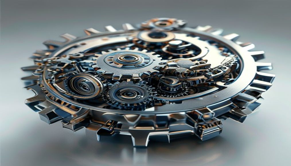 gear mechanism mechanical in editorial style