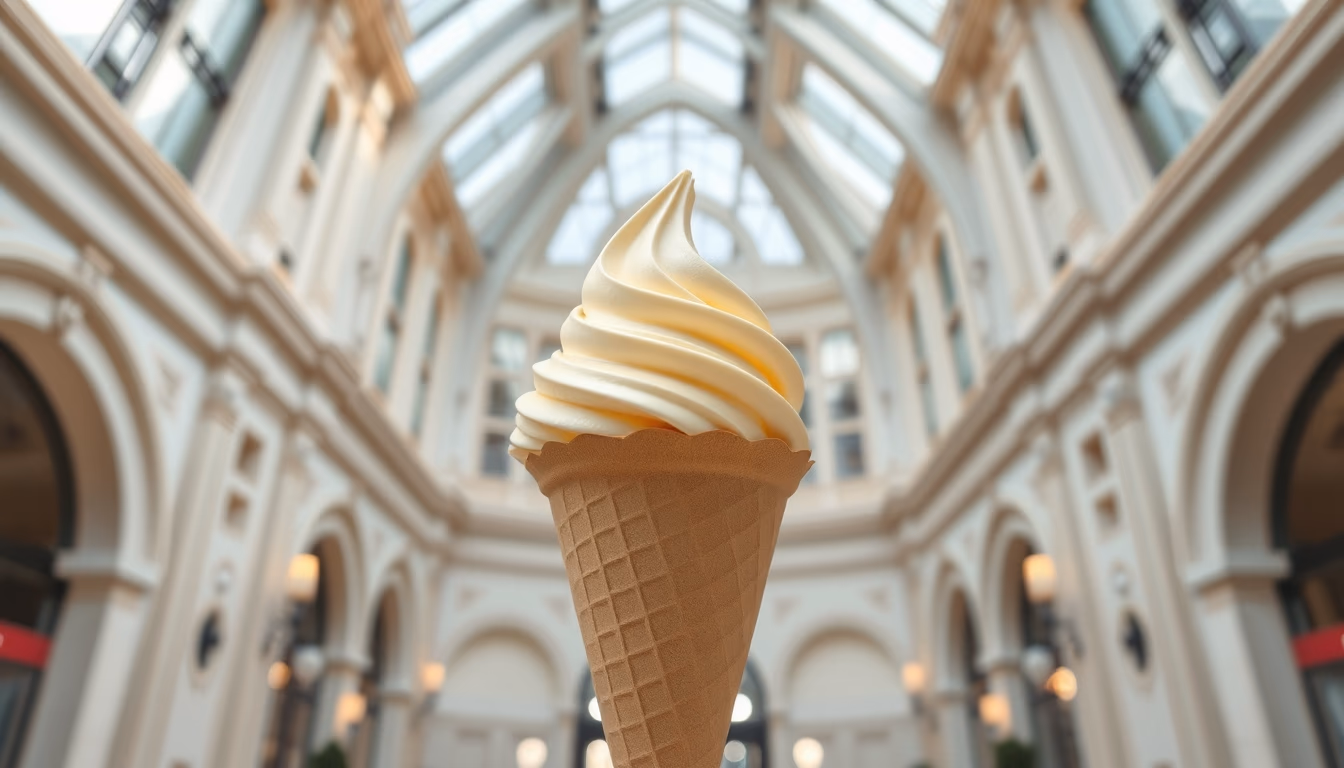 gelato display cone in editorial style