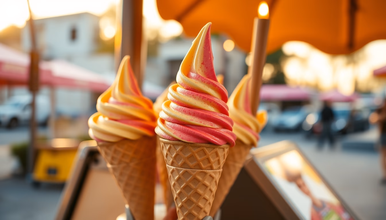gelato display cone in editorial style