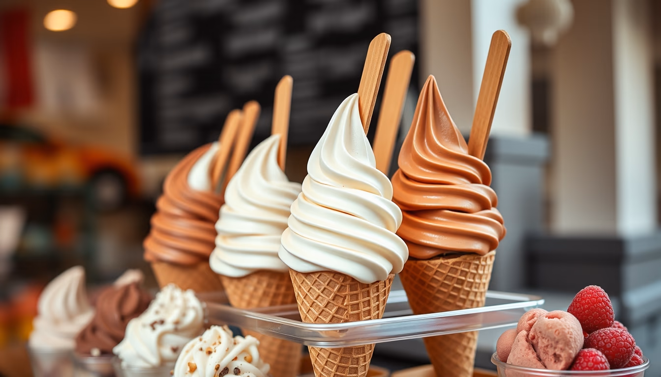 gelato display cone in editorial style