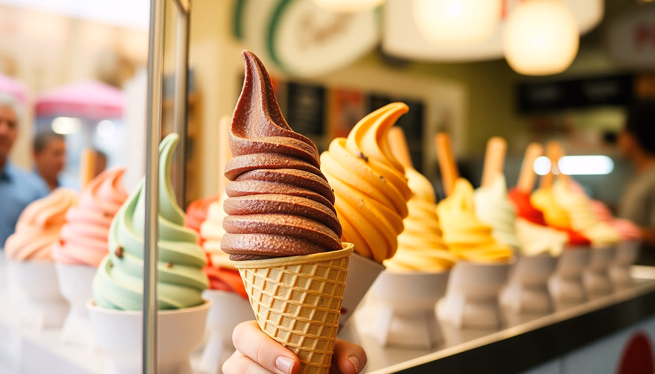 gelato display cone in editorial style