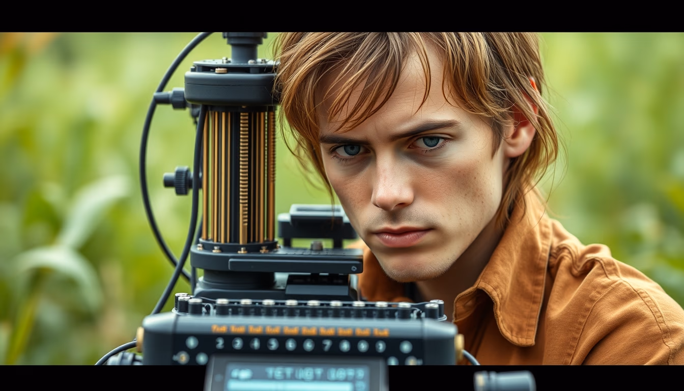 gene sequencer machine in editorial style