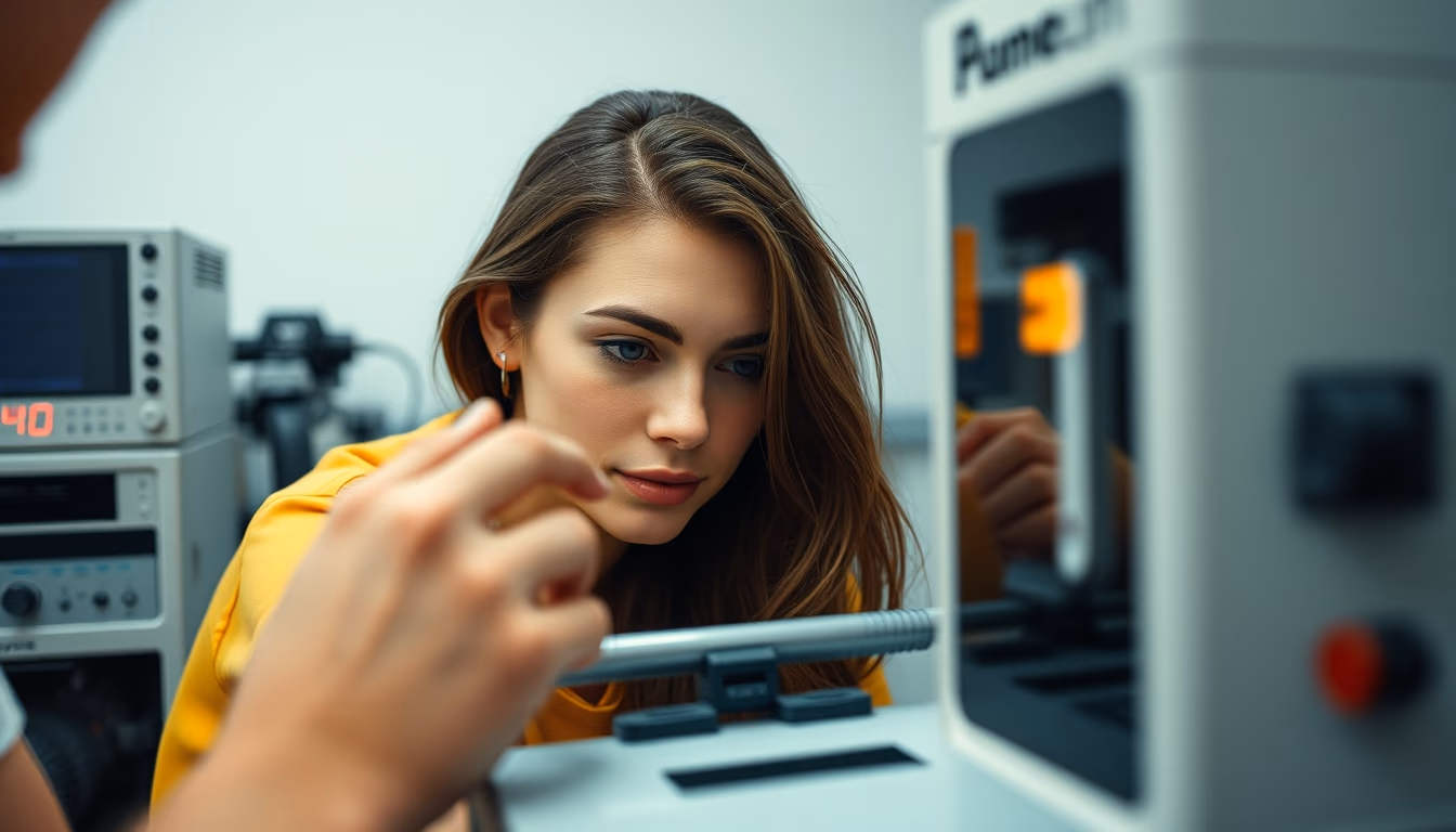 gene sequencer machine in editorial style