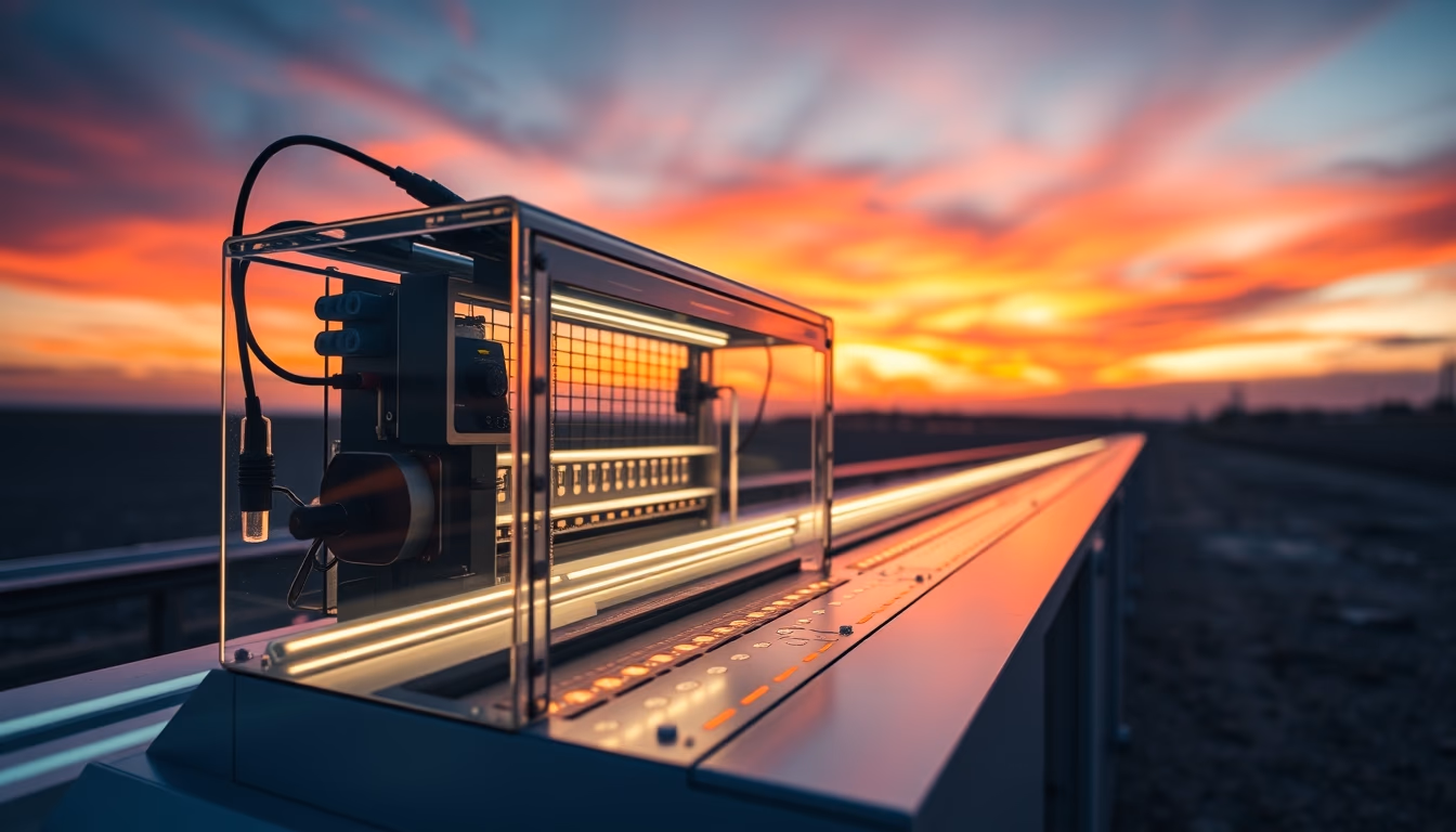 gene sequencer machine in editorial style