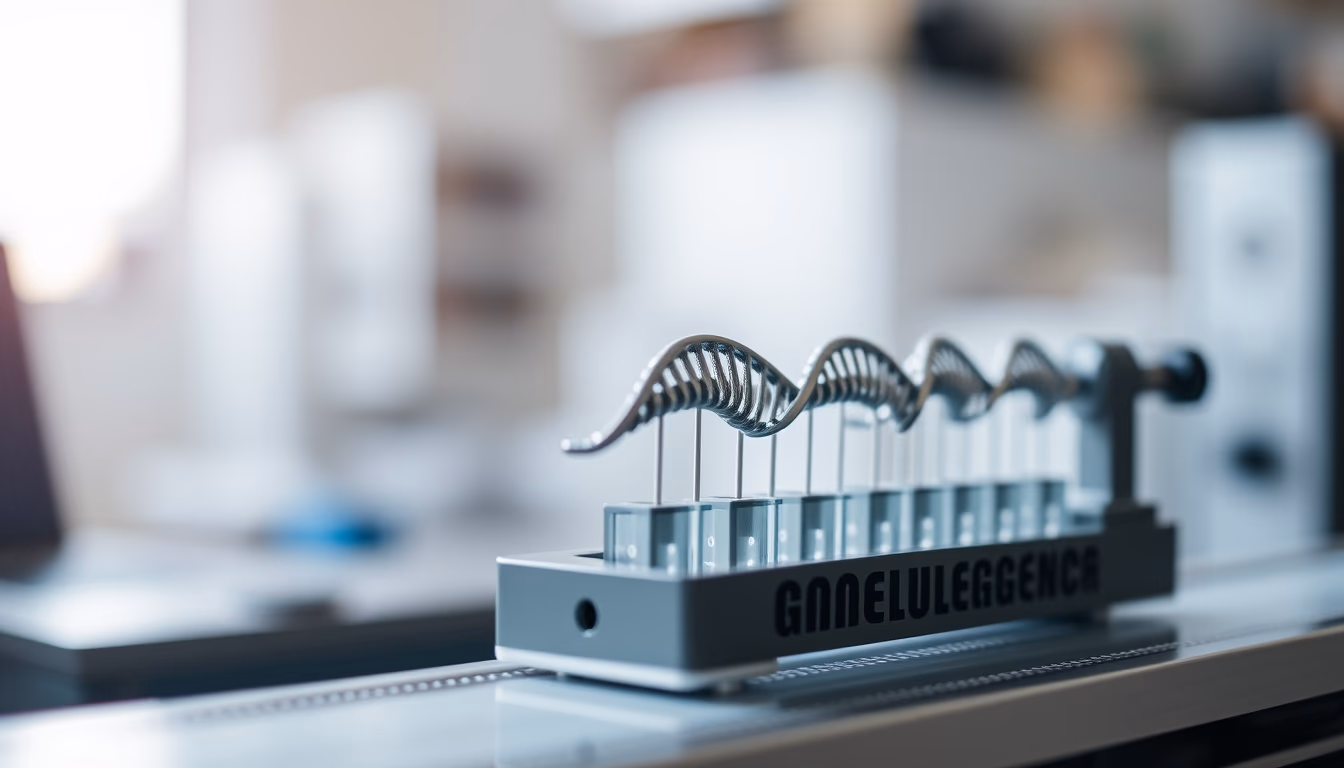 gene sequencer machine in editorial style