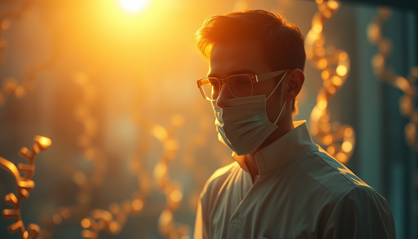 gene therapy concept render in editorial style