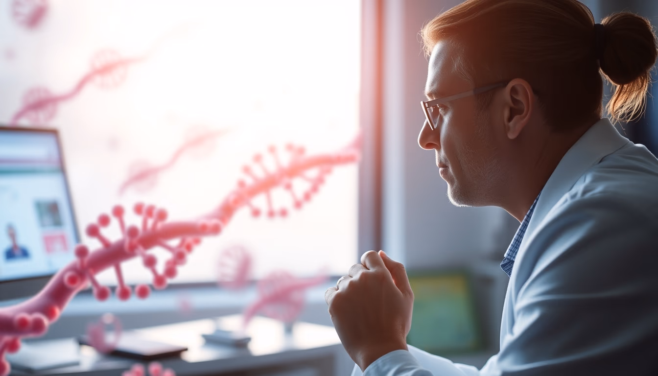 gene therapy concept render in editorial style