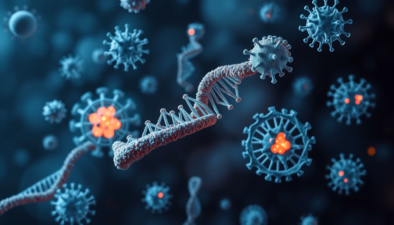 gene therapy concept render in editorial style