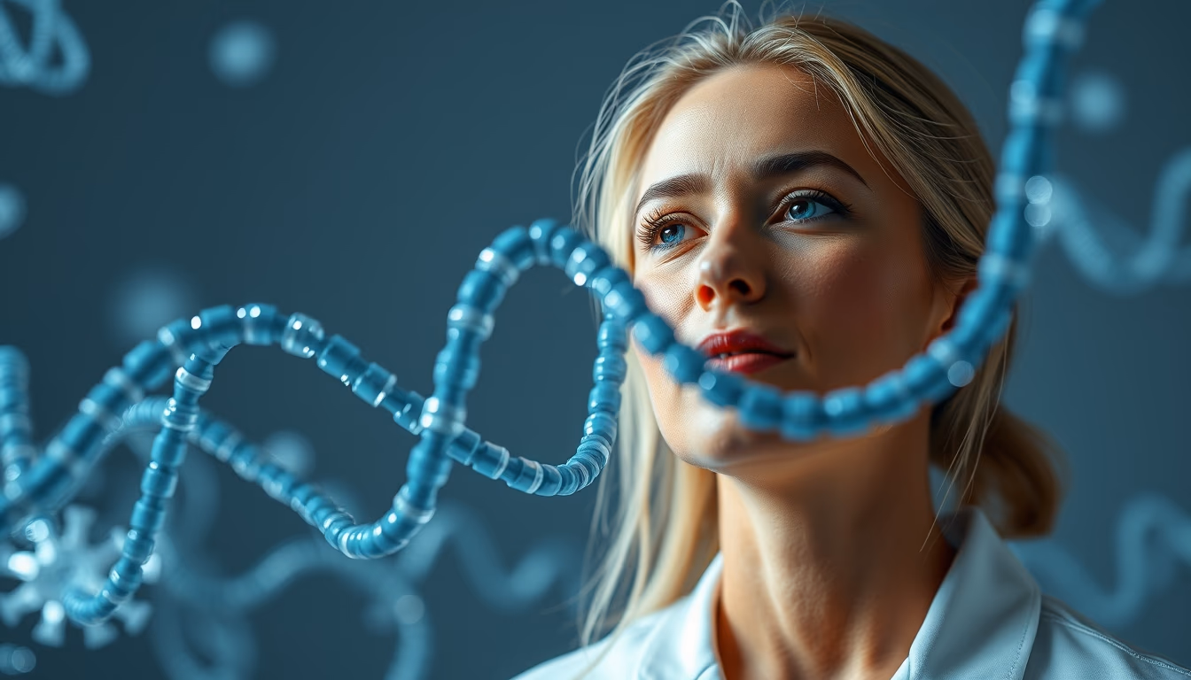 gene therapy concept render in editorial style