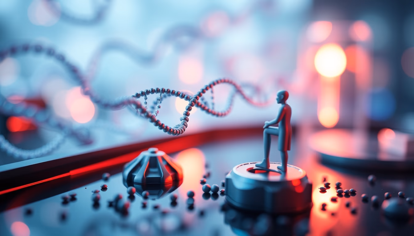 gene therapy concept render in editorial style