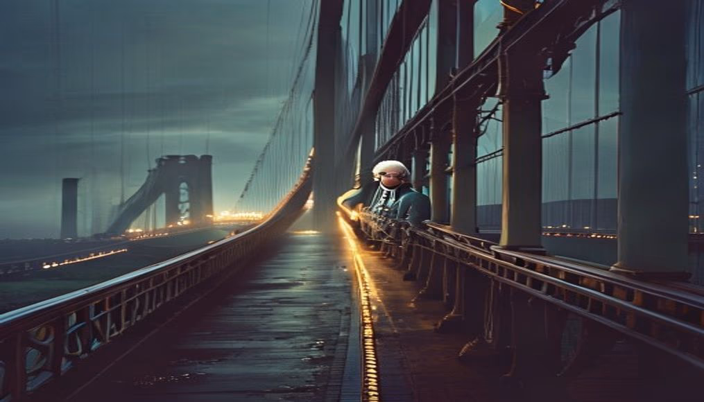george washington bridge in editorial style