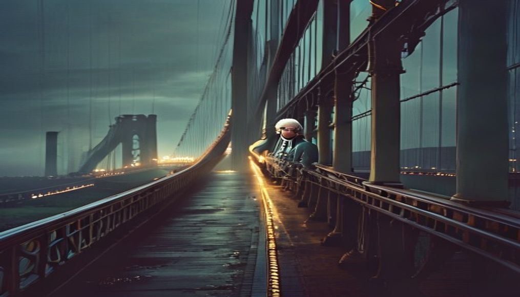 george washington bridge in editorial style