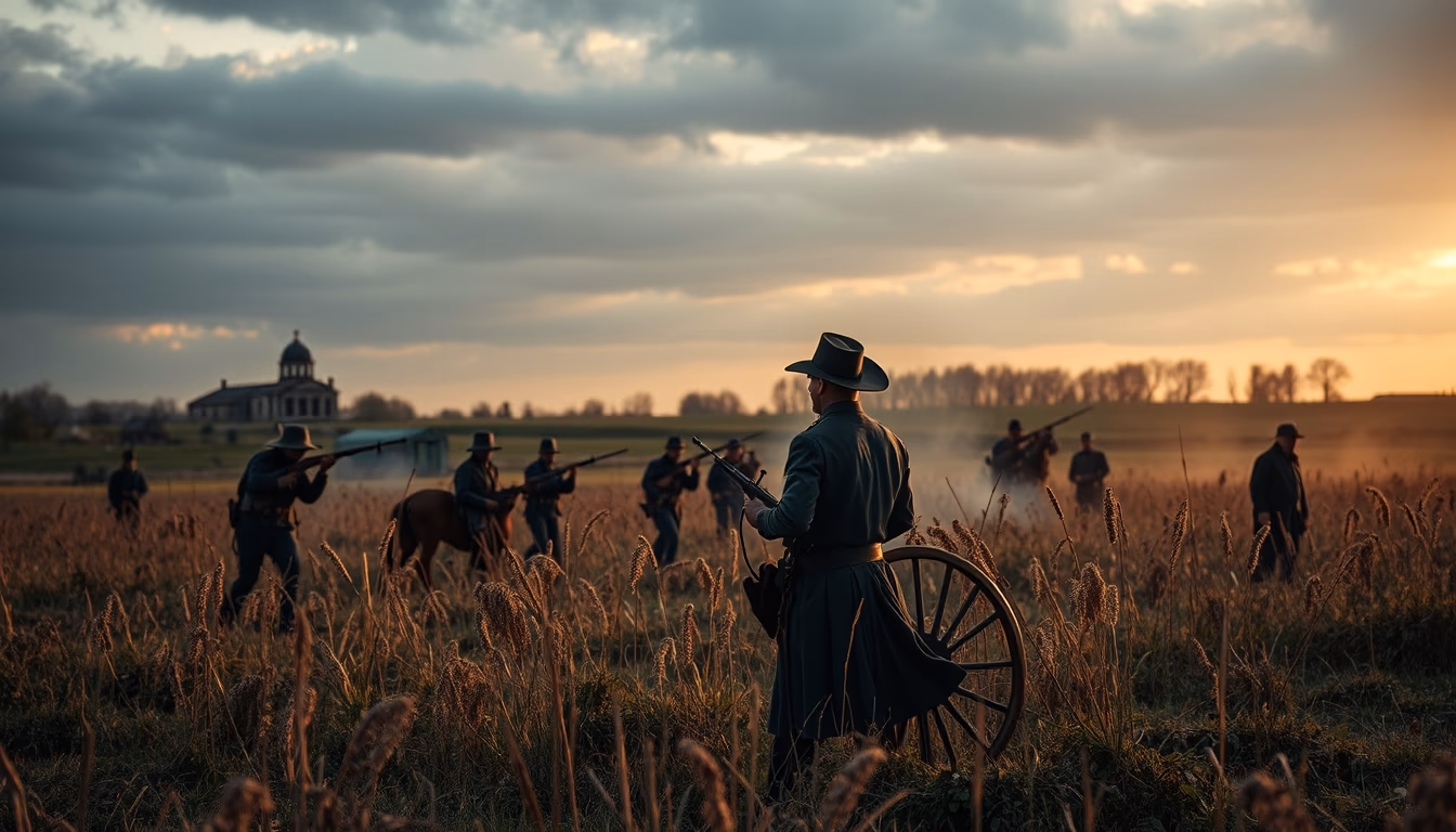 gettysburg field civil war in editorial style