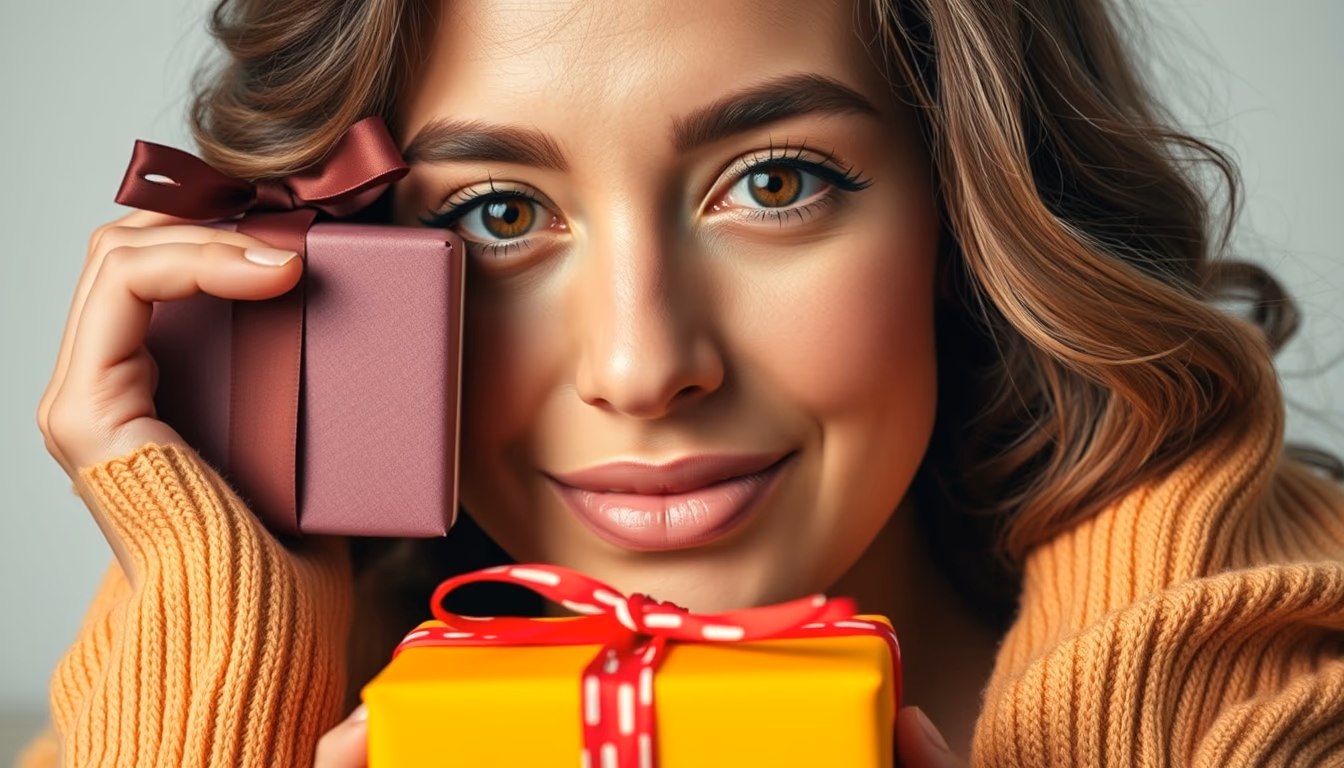 gift boxes wrapped colorful in editorial style