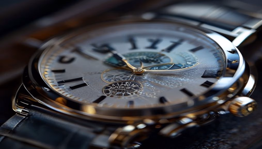 glashutte original senator chronograph in luxury editorial photography