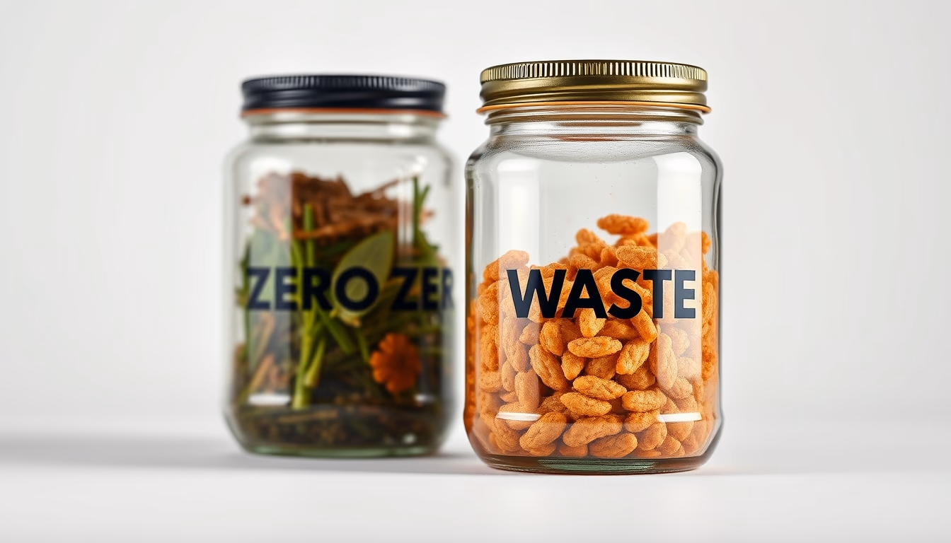 glass jars zero waste in editorial style