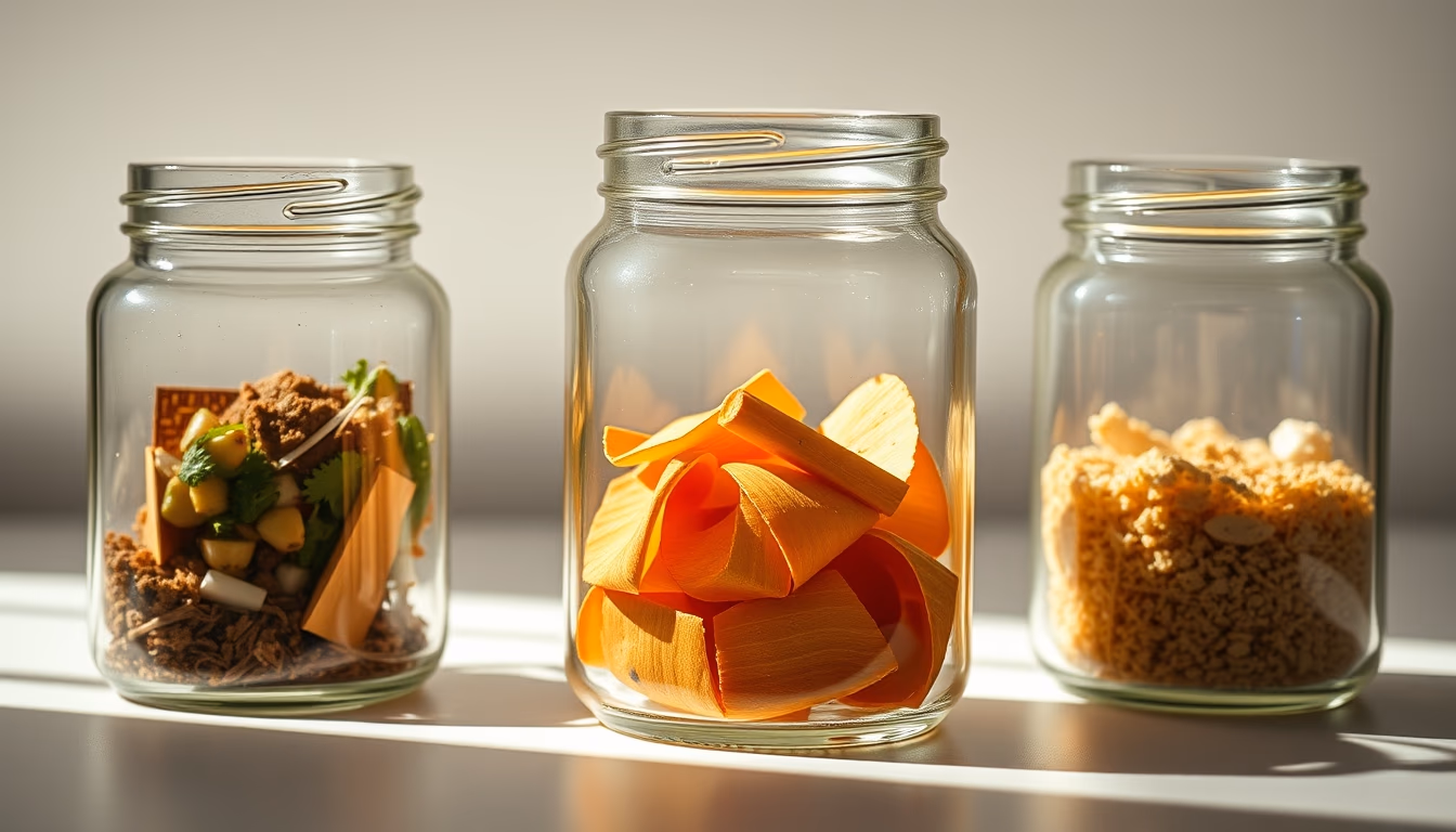 glass jars zero waste in editorial style