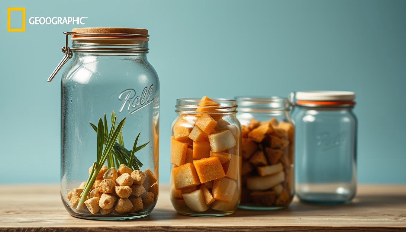 glass jars zero waste in editorial style