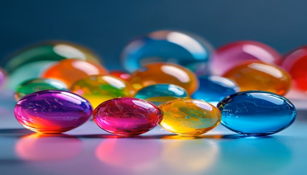 Glass marbles colorful em estilo editorial