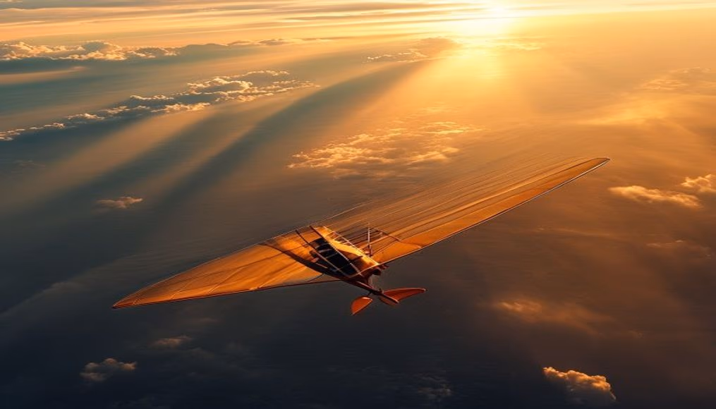 glider sailplane sky in editorial style