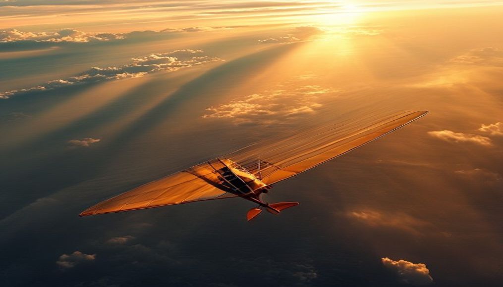 glider sailplane sky in editorial style