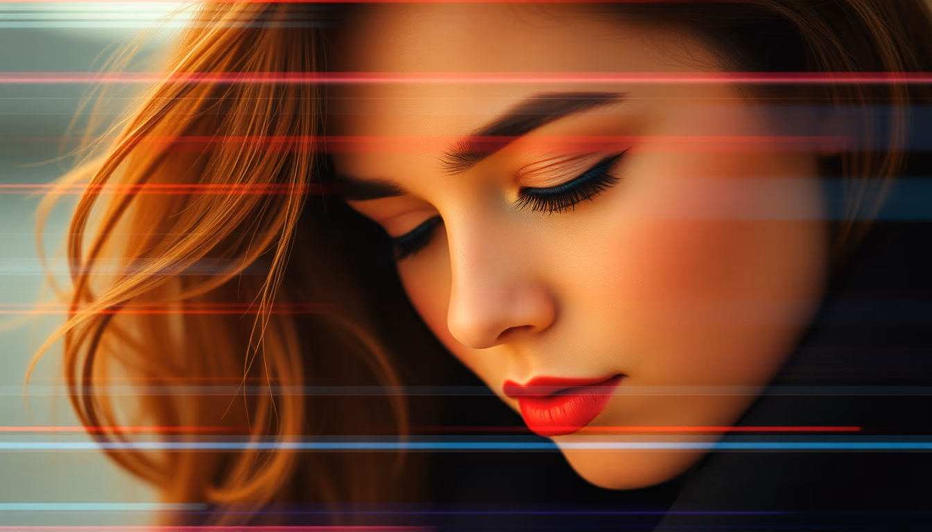 glitch art digital in editorial style