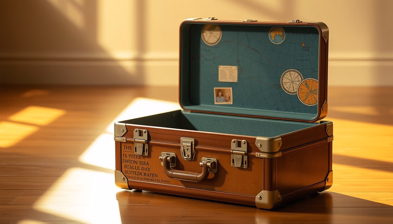 globe trotter case in editorial style