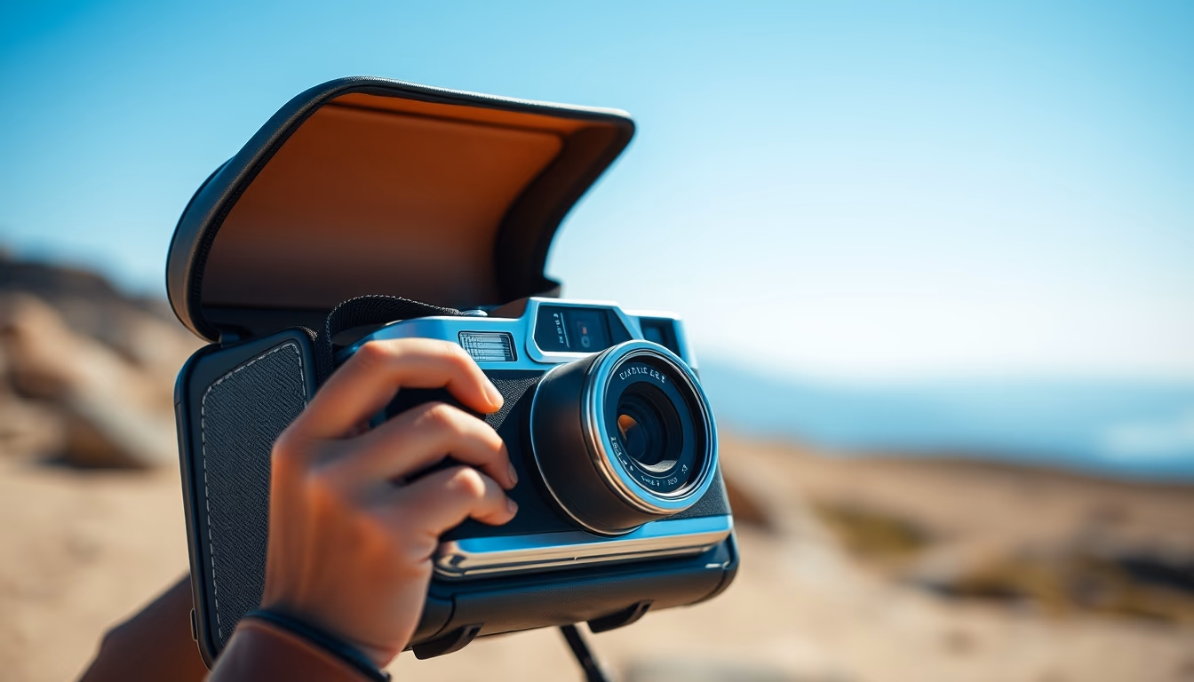 globe trotter case in editorial style