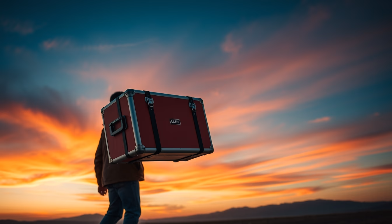 globe trotter case in editorial style