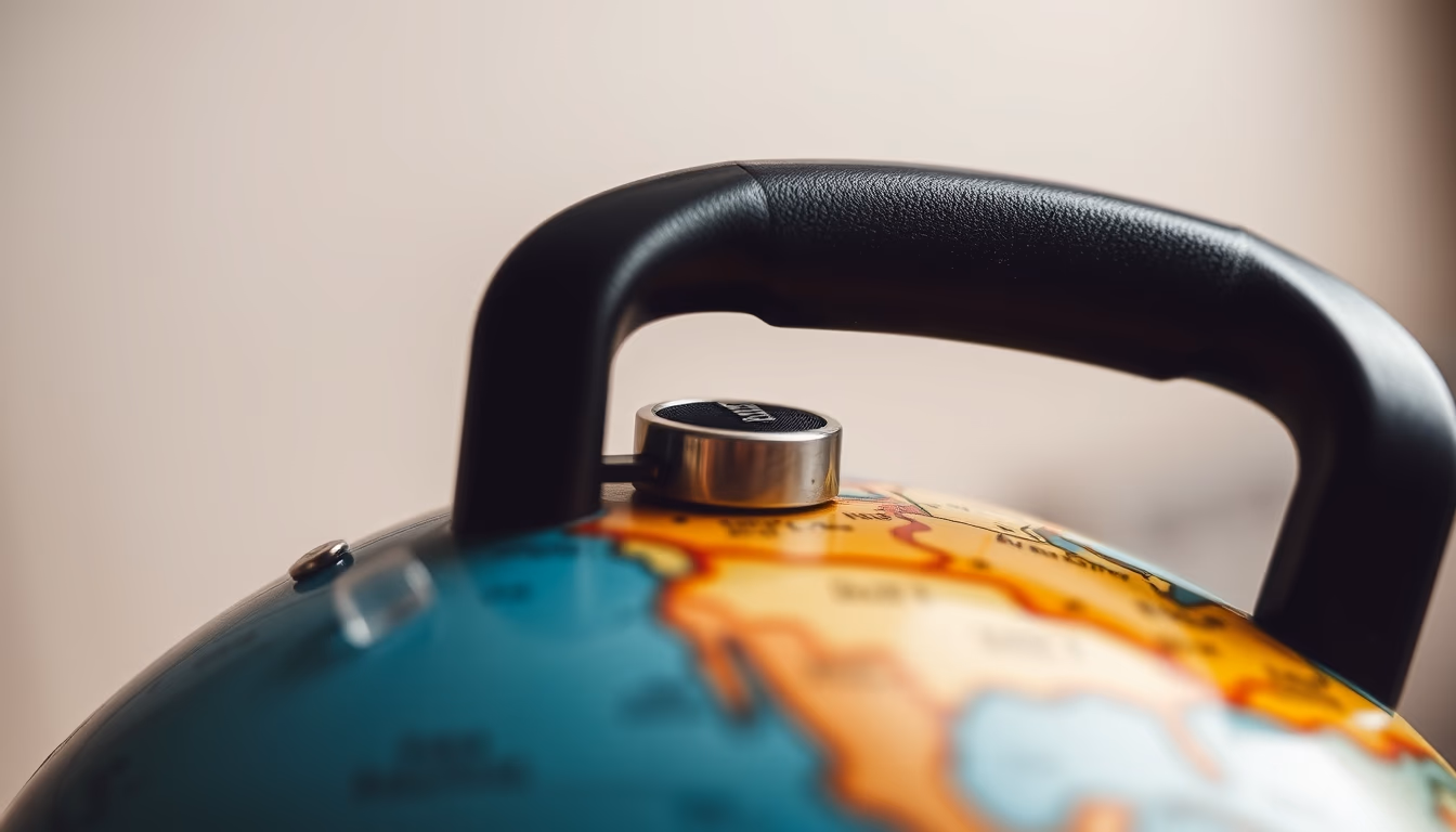 globe trotter case in editorial style