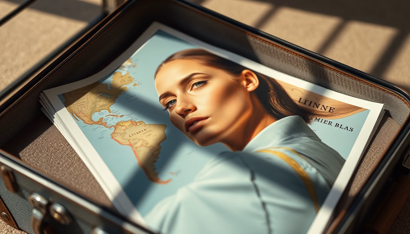 globe trotter case in editorial style