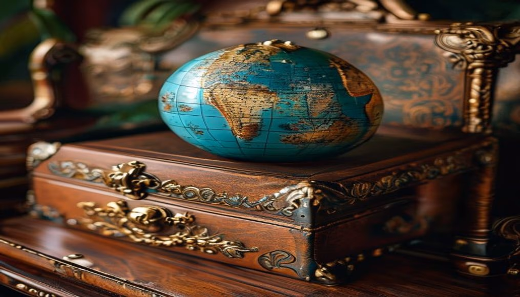 globe-trotter centenary trunk leather in luxury editorial photography