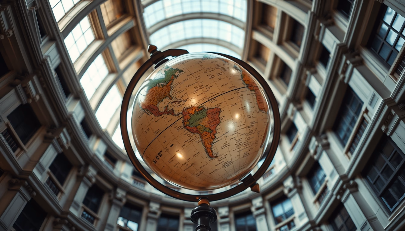 globe vintage spinning in editorial style