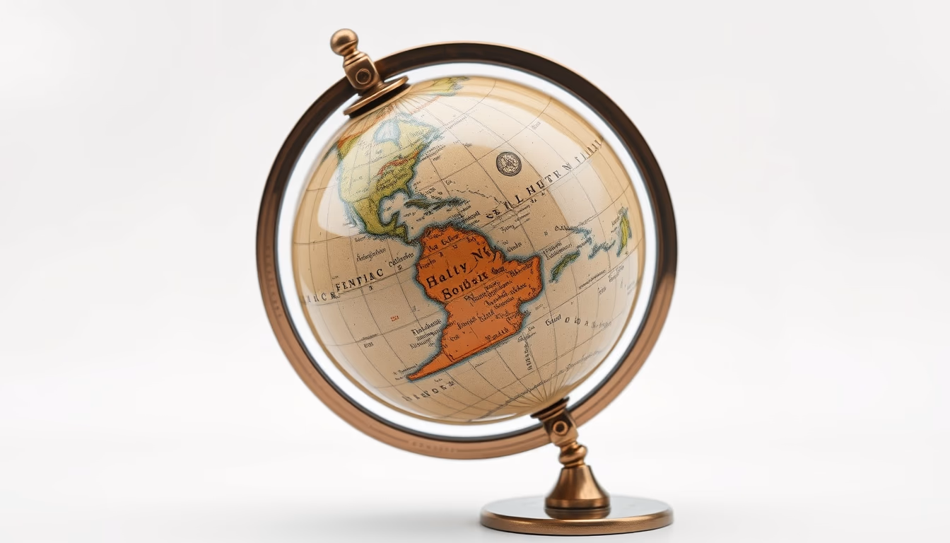 globe vintage spinning in editorial style