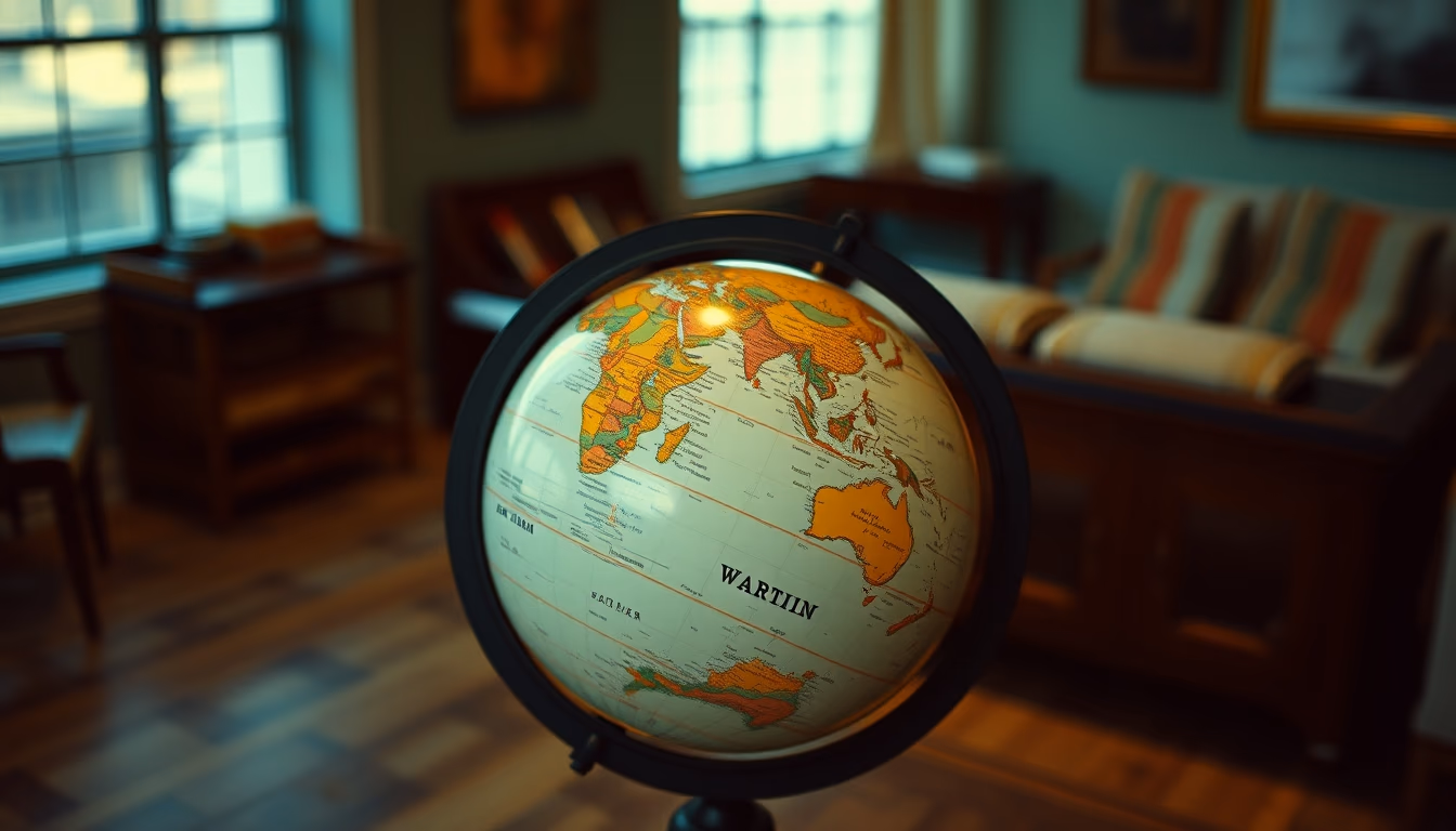 globe vintage spinning in editorial style