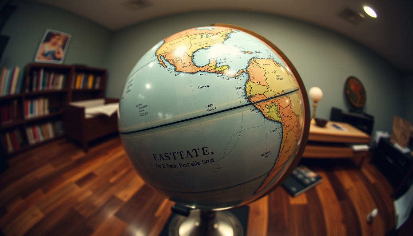 globe vintage spinning in editorial style