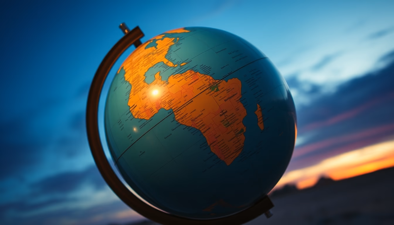 globe vintage spinning in editorial style