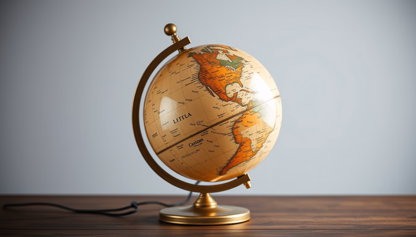 globe vintage spinning in editorial style