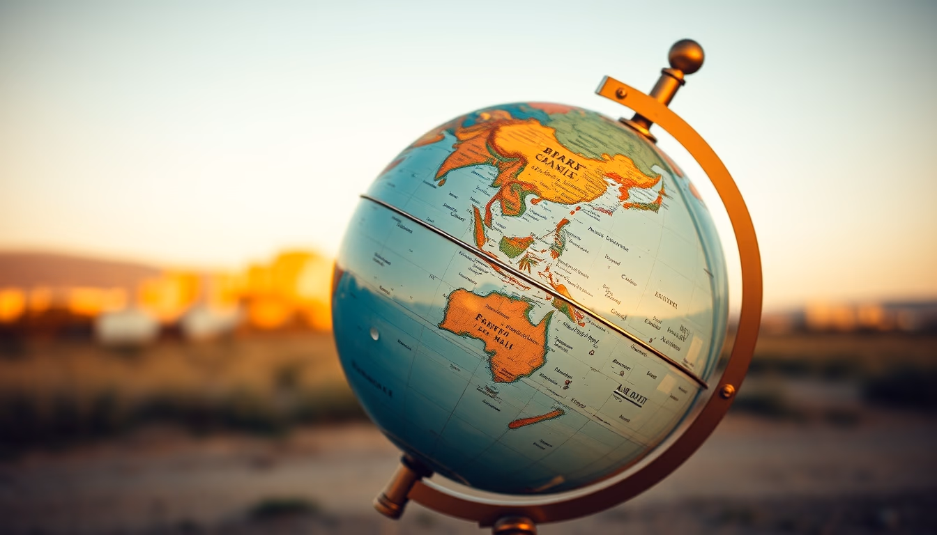 globe vintage spinning in editorial style