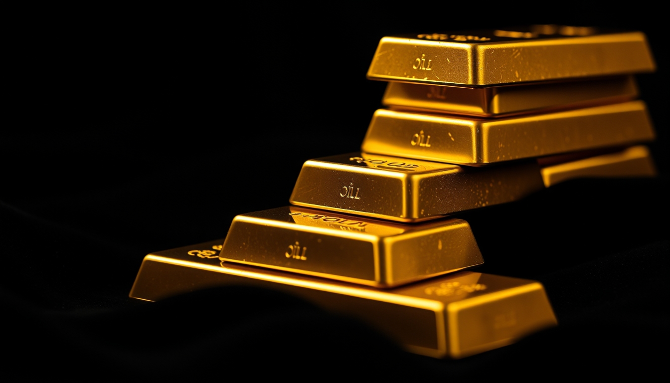 gold bars stack on black velvet in editorial style