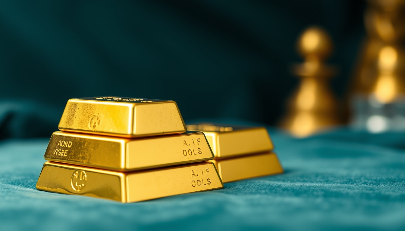 gold bars stack on black velvet in editorial style