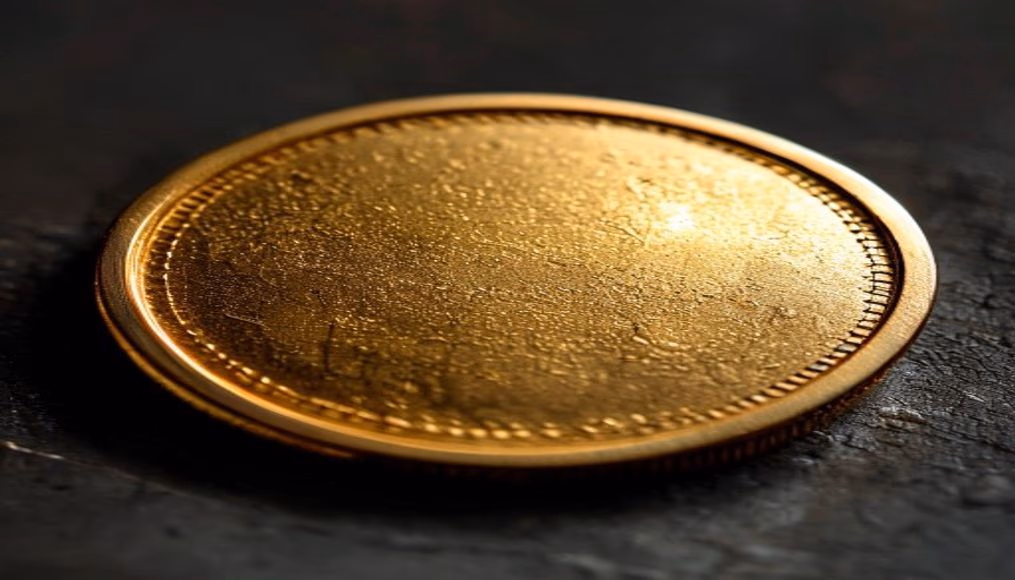 gold coin proof in editorial style