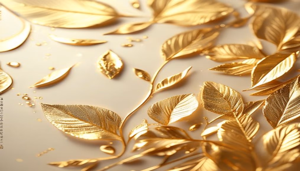 gold leaf abstract in editorial style