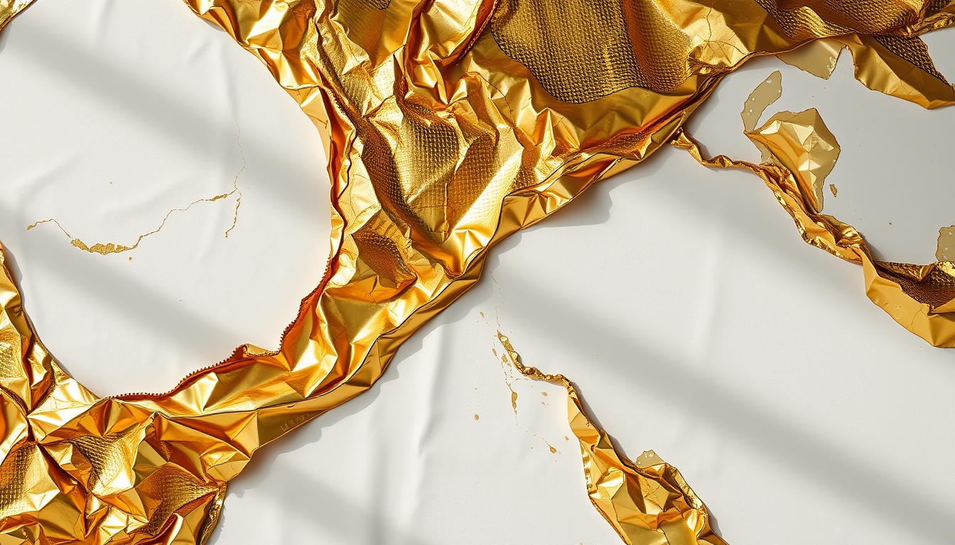 gold leaf abstract in editorial style