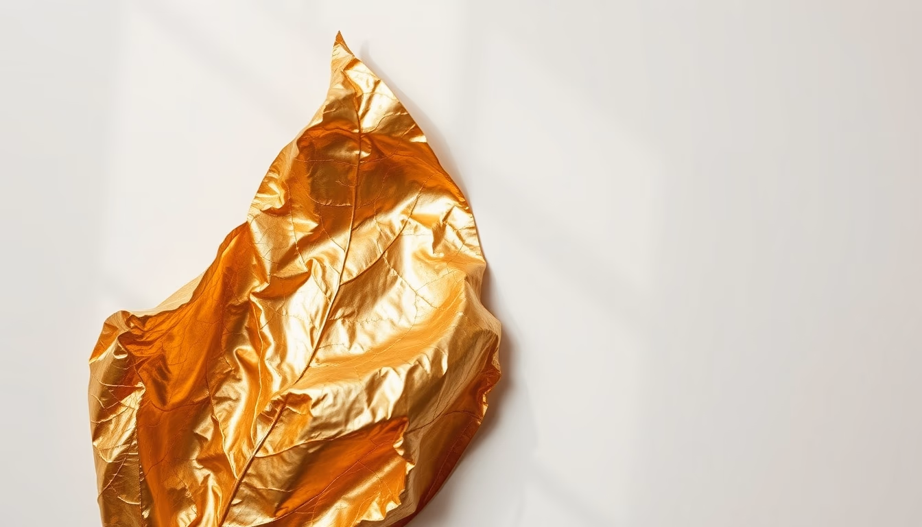 Gold leaf abstract em estilo editorial