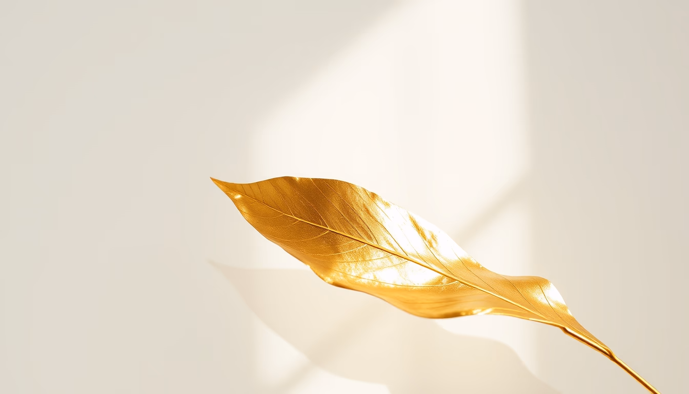 Gold leaf abstract em estilo editorial