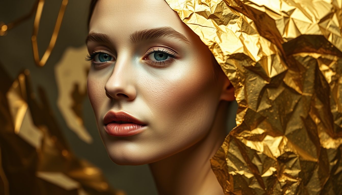 gold leaf abstract in editorial style