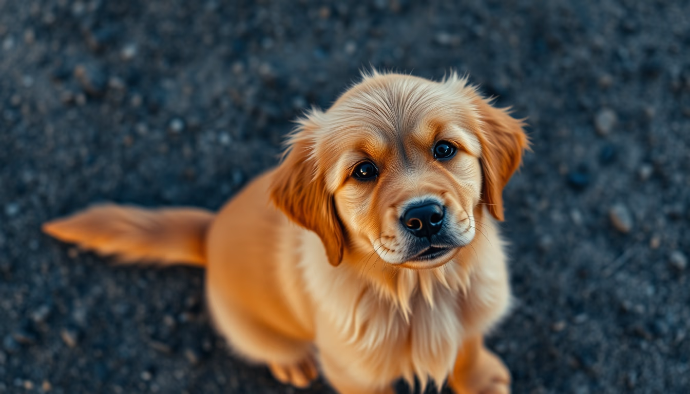 golden retriever puppy in editorial style