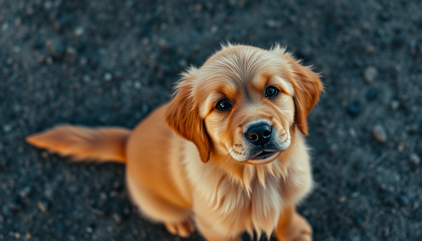 golden retriever puppy in editorial style