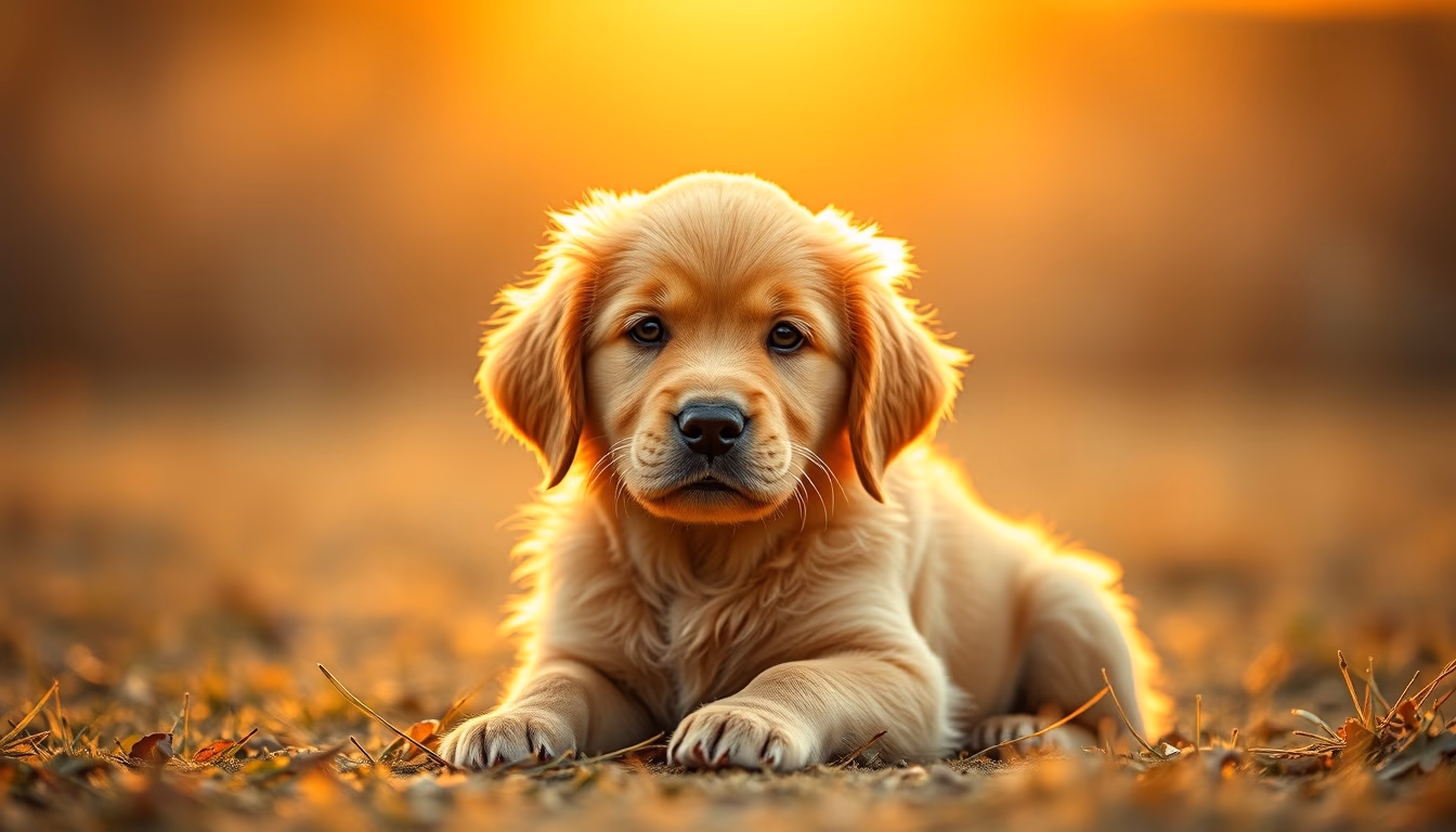 golden retriever puppy in editorial style
